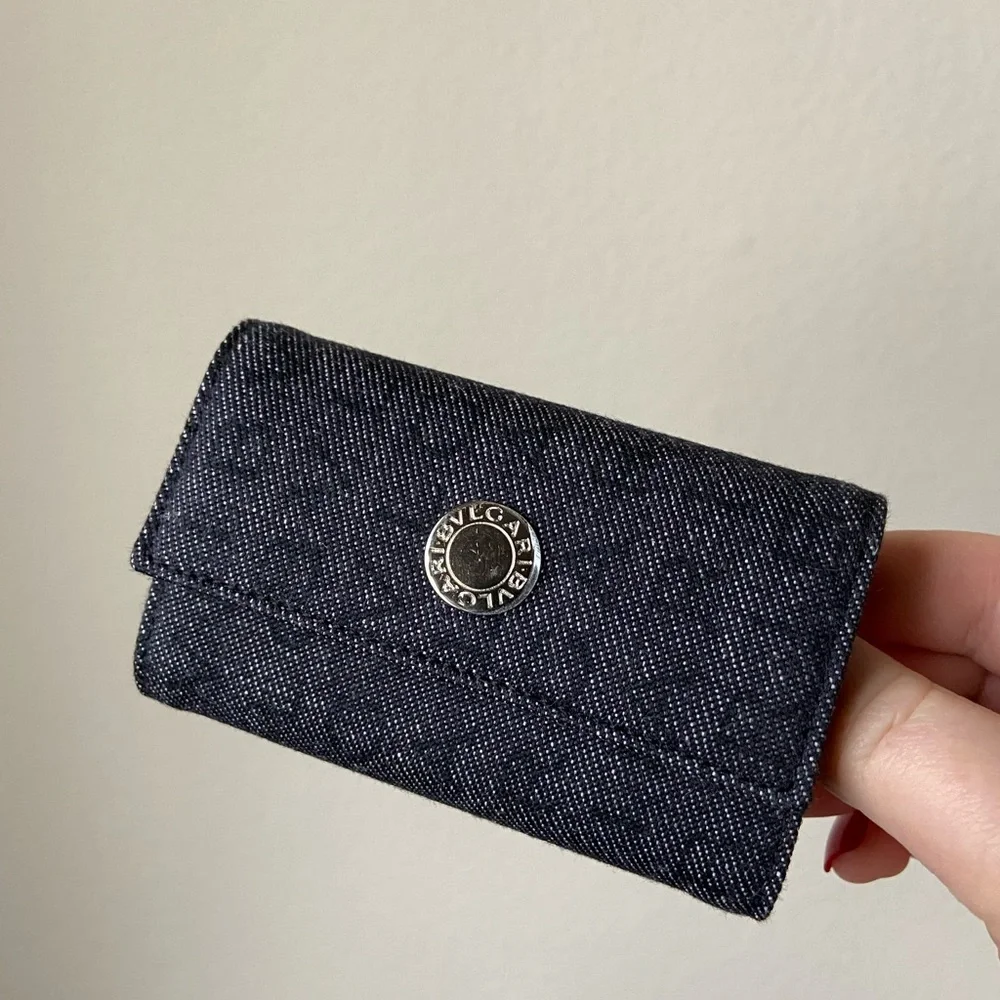 Bulgari canvas leather key wallet